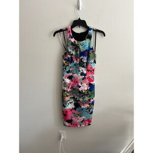 Milly Floral Pattern Sleeveless Scuba Sheath Dress Size 0